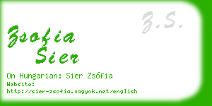 zsofia sier business card
